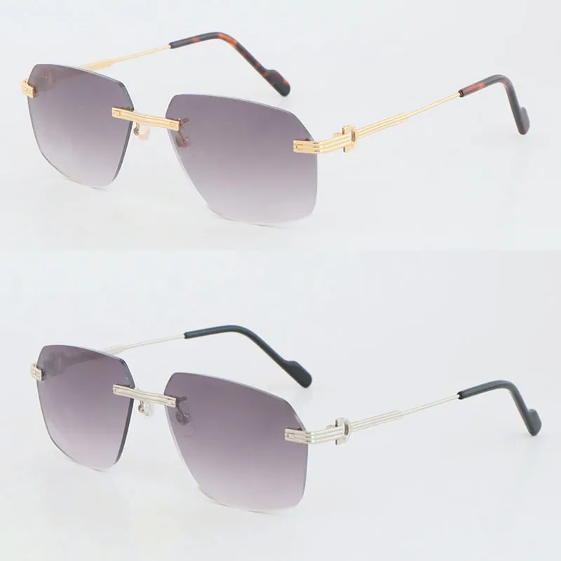 Última moda Metal Marco cuadrado grande 0271S-1 Gafas sin montura Mujer Gafas Hombres Gafas de protección de lujo Diseñador de m